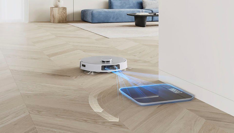 ECOVACS Nass-Trocken-Saugroboter DEEBOT T20 OMNI, 45 W, 6000PA, Auto-Mopp-Hebefunktion, OMNI Reinigungsstation, Weiss/Silber