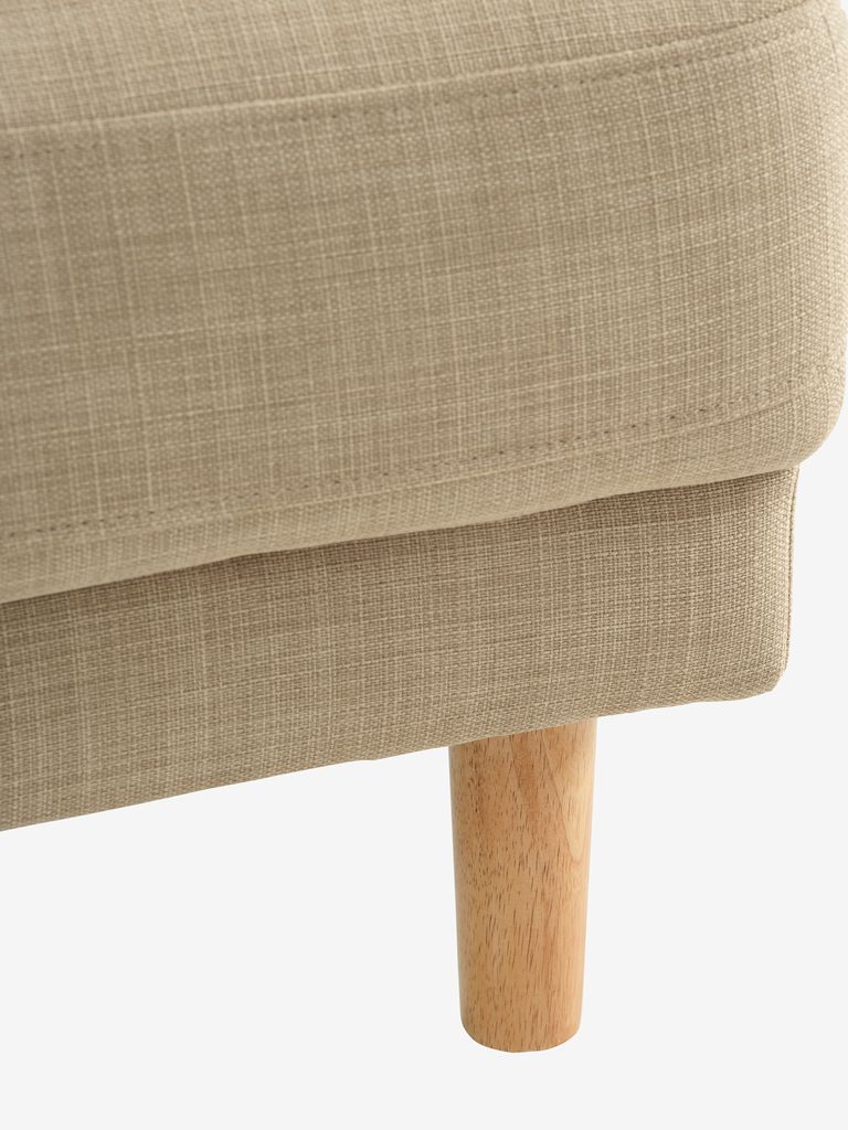 EGENSE Sofa z szezlongiem EGENSE tkanina piaskowa/kolor dębu