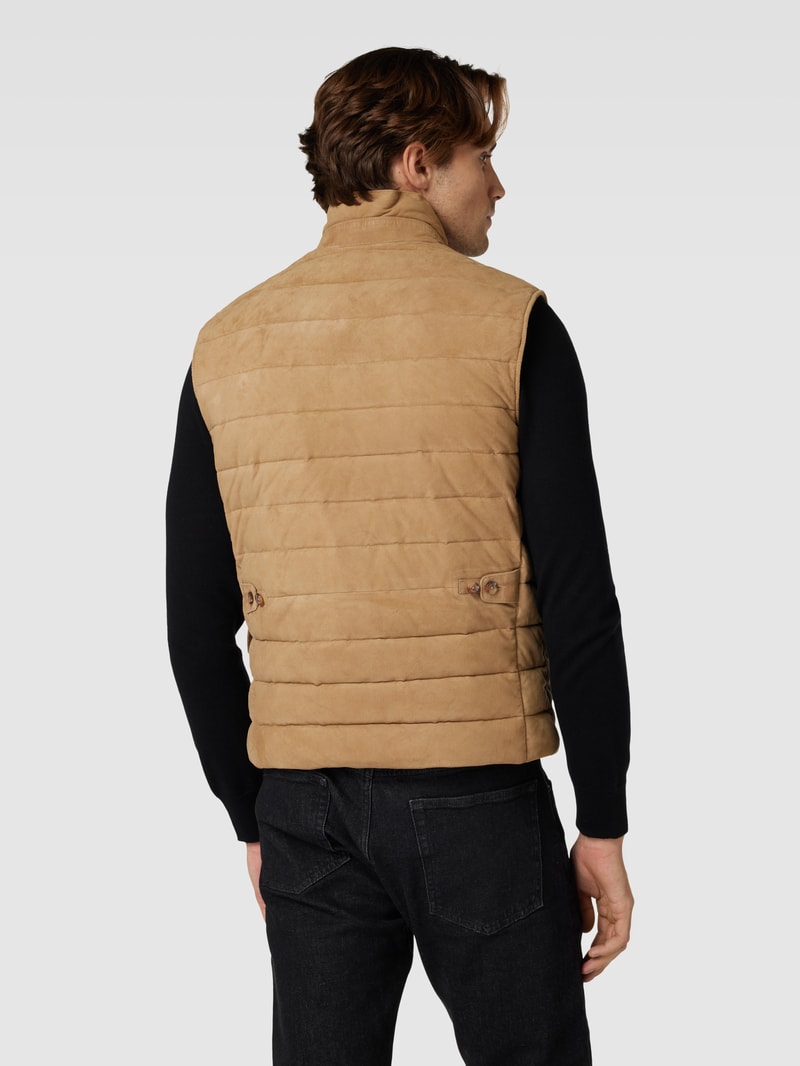 Weste aus Ziegenleder in khaki