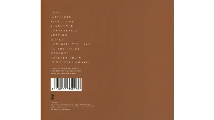 Defy Digipak