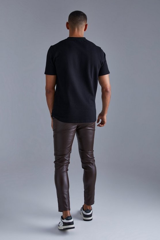 Beschichtete Skinny Twill-Hose