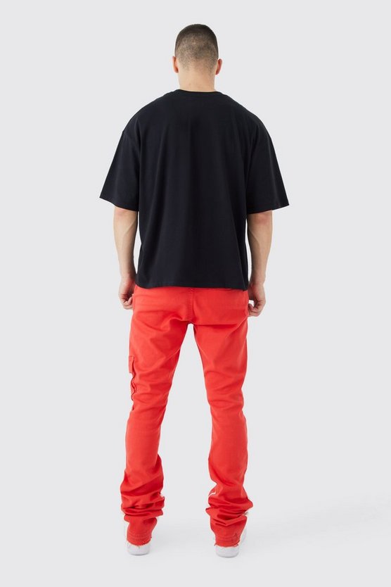 Tall Slim-Fit Cargohose mit Moto-Aufnäher