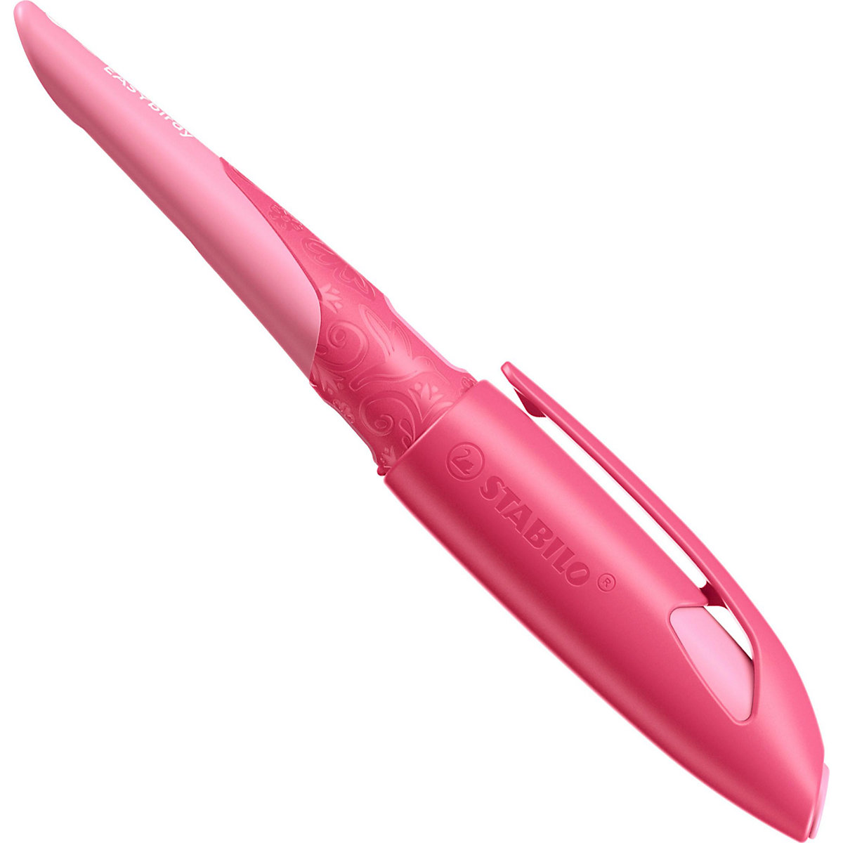 Schulfüller EASYbirdy Linkshänder A-Feder 3D Wildlife Special Edition rosa, inkl. Patrone und Einstellwerkzeug