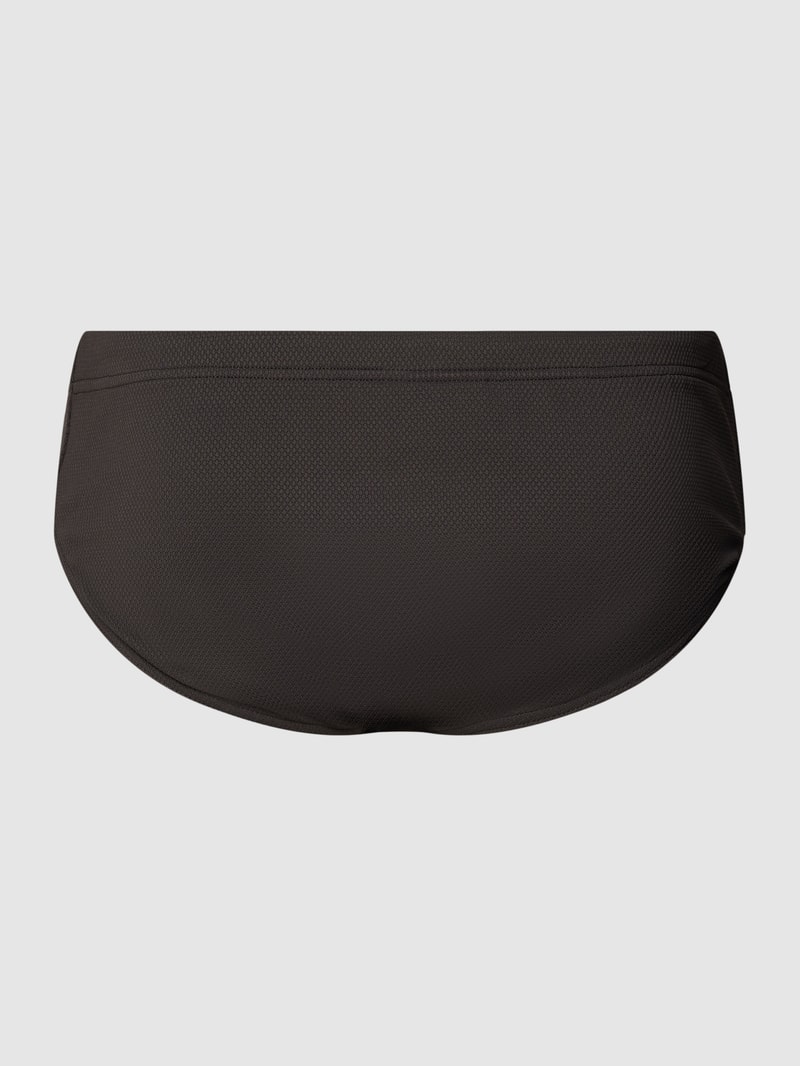 Badehose mit Label-Patch in dunkelgrau