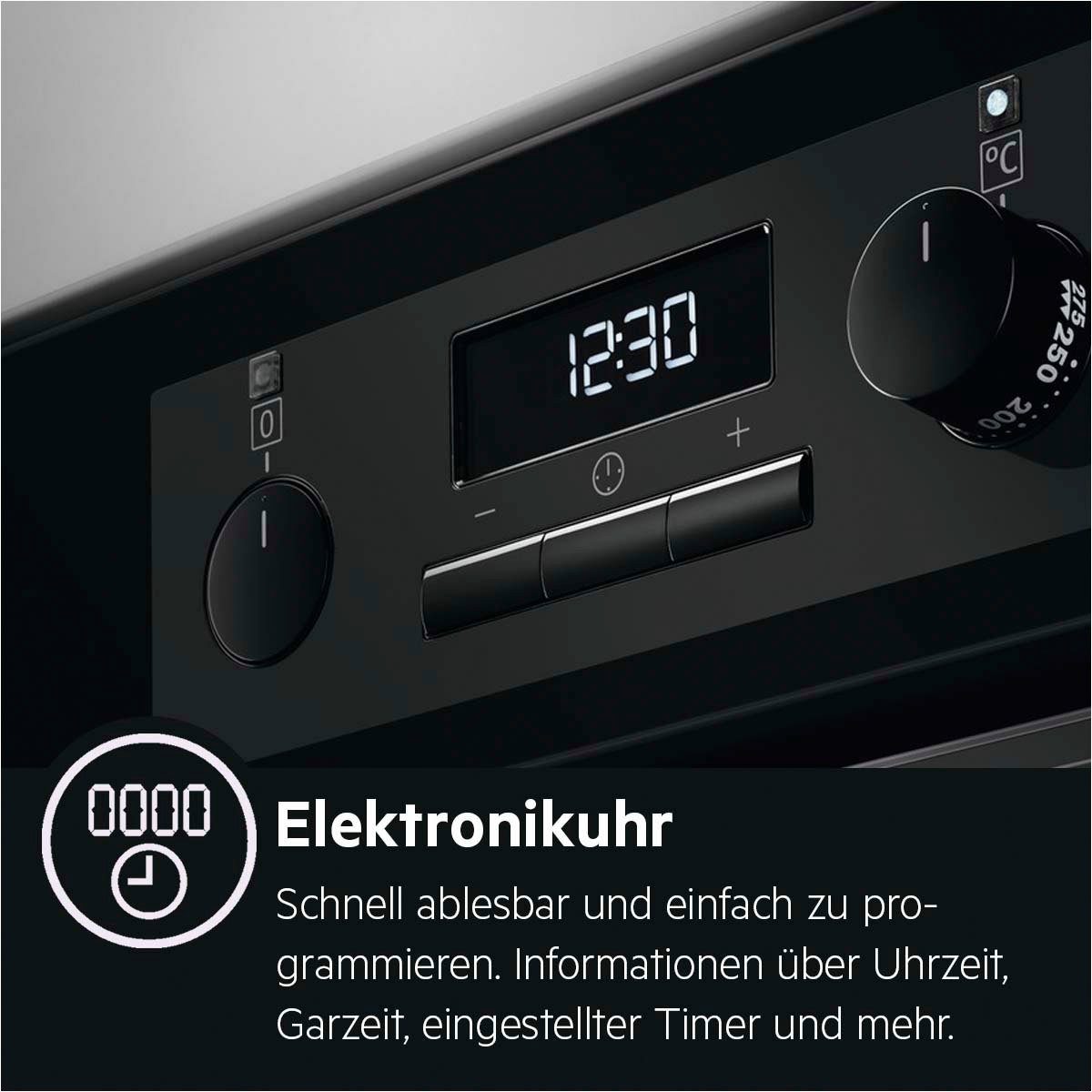 AEG Einbaubackofen 6000 BES331110B 944 187 812, mit 1-fach-Teleskopauszug, Aqua-Reinigungsfunktion