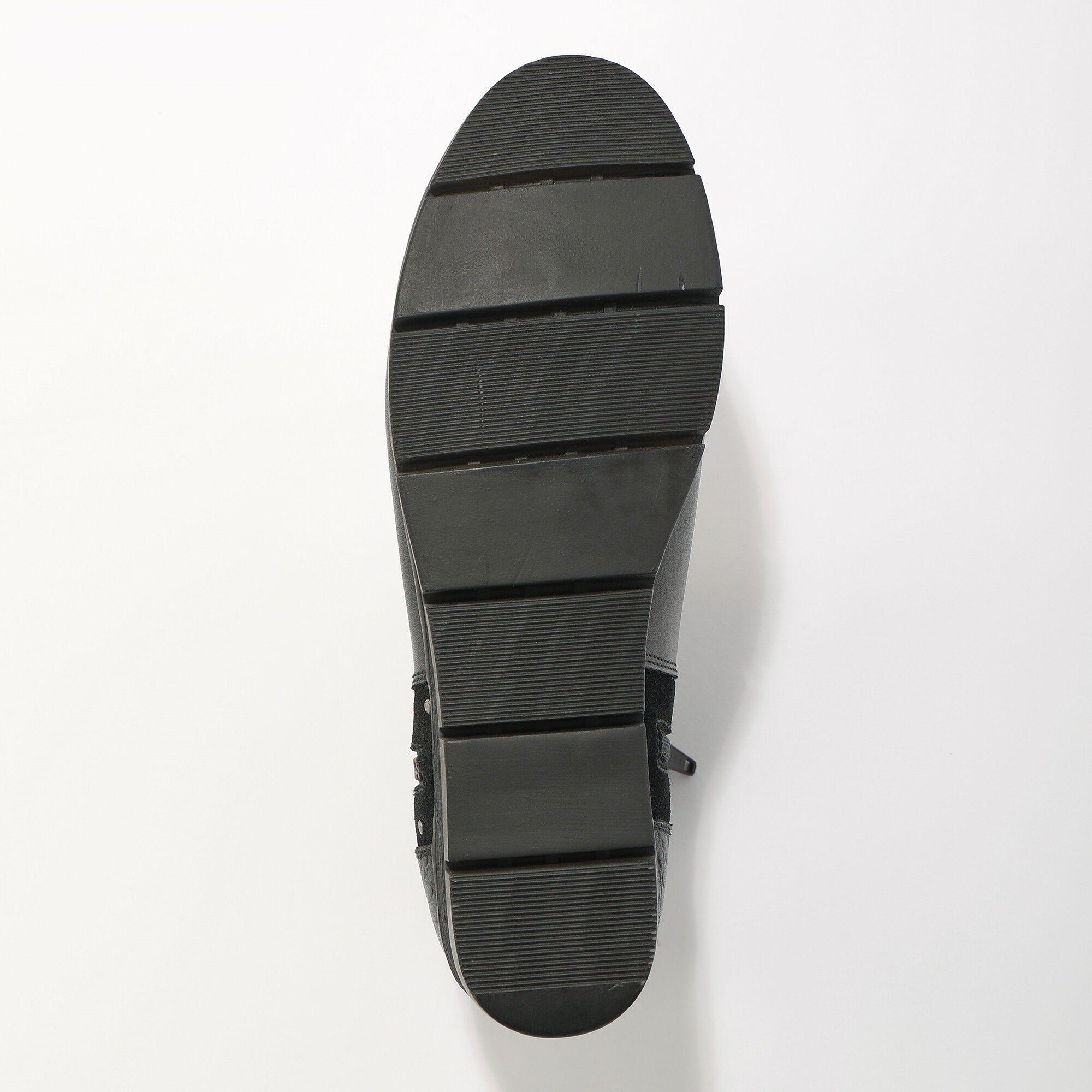 Boots compensées zippées en cuir et croûte de cuir