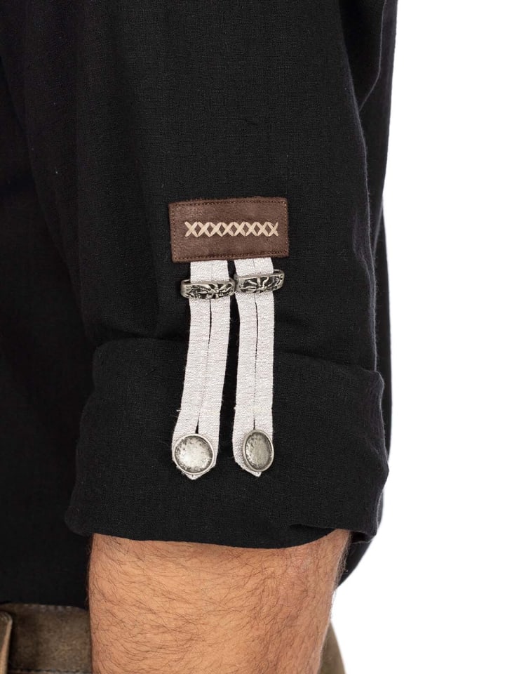 OS-Trachten Trachtenhemd 120005-1011 in schwarz günstig kaufen S
