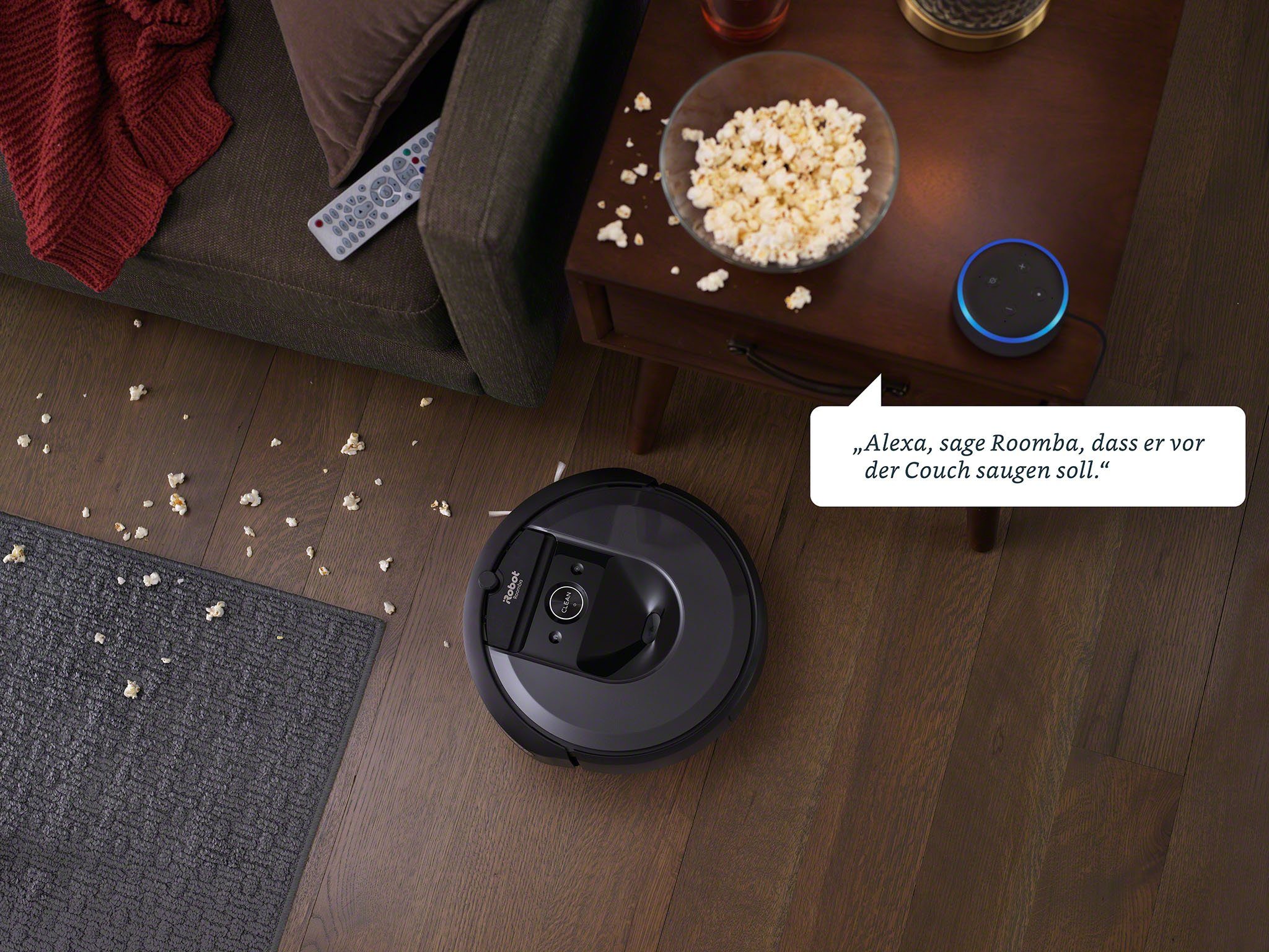 iRobot Saugroboter Roomba i7+ (i7558), mit Beutel, App-/Sprachsteuerung, Einzelraumkaritierung, Autom. Absaugstation
