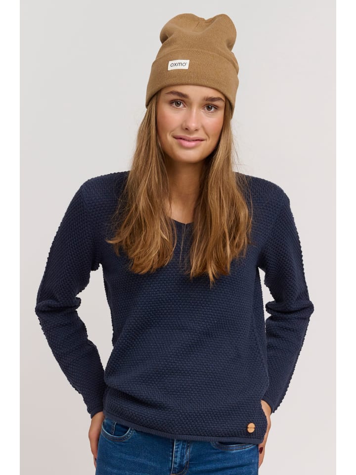 Oxmo Beanie OXBiene 21300548-ME Strickmütze mit Logobadge in Braun günstig kaufen onesize