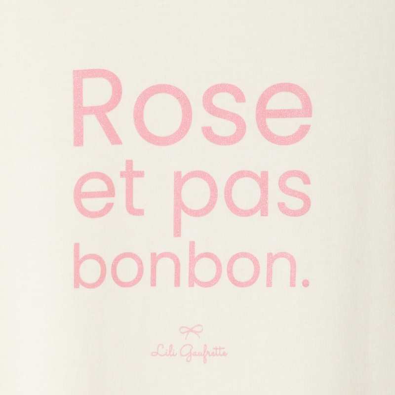 T-shirt à message Lili Gaufrette blanc fille