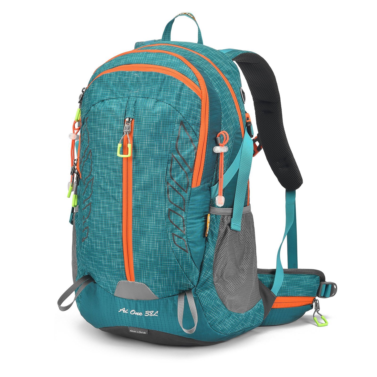 TAN.TOMI Wanderrucksack 38L Großer Wanderrucksack mit Rückenbelüftung, Wasserdicht (Einschließlich Regenschutz), mit Regenschutz für Outdoor Reisen Camping Trekking