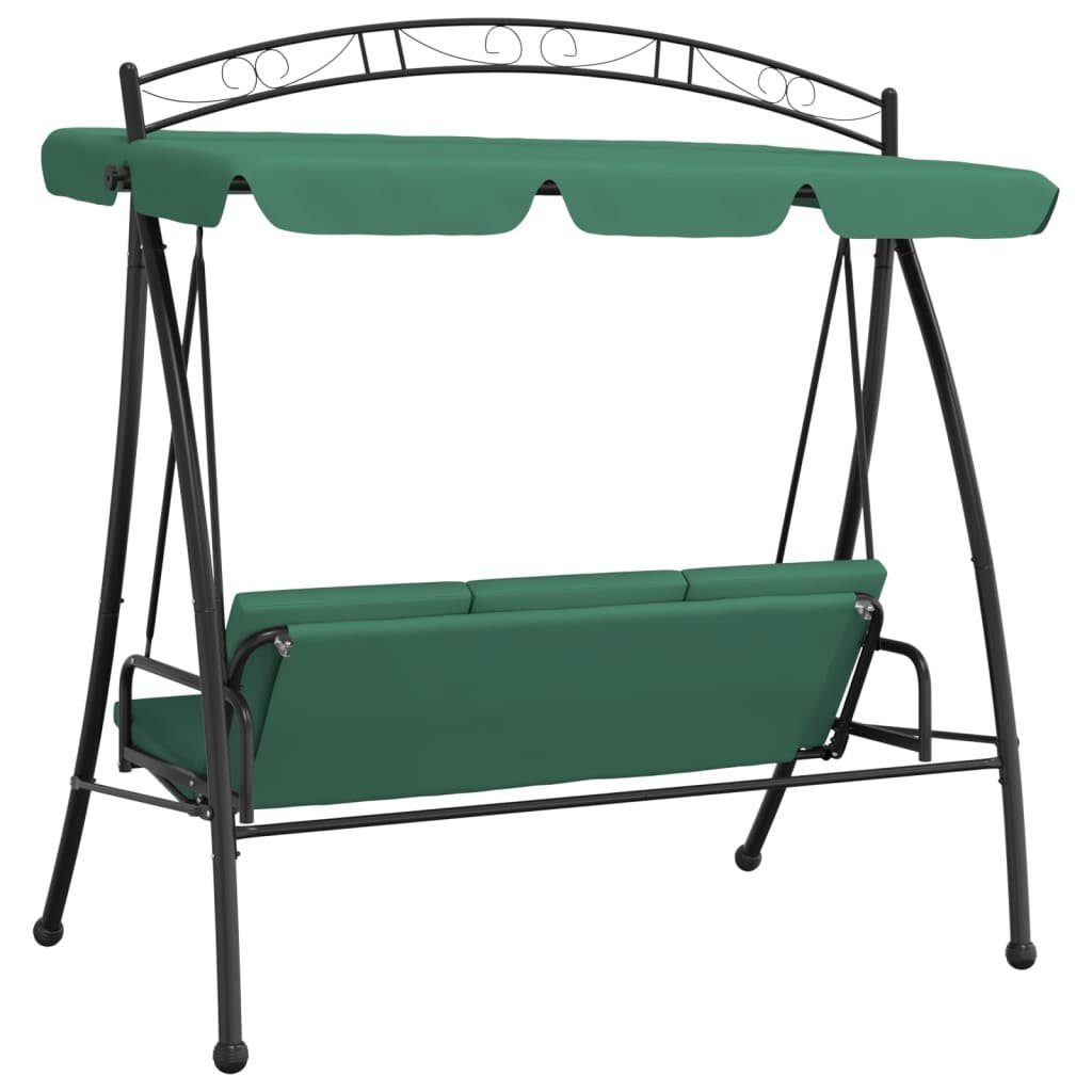 vidaXL Hollywoodschaukel Hollywoodschaukel mit Dach Grün 198 cm Stoff und Stahl, 1 tlg.