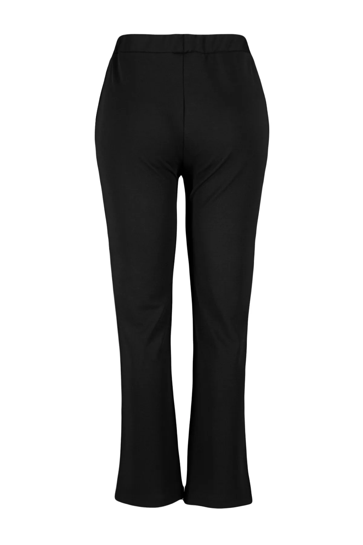 Trendyol Curve  Schwarze Krepp-Strickhose mit hoher Taille TBBAW24AR00008