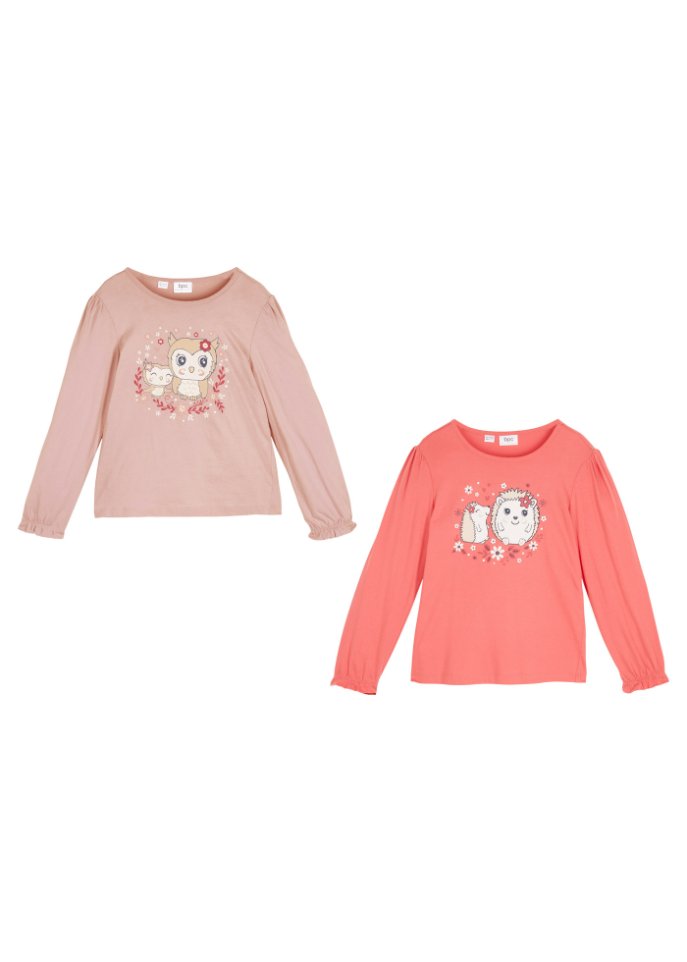 Mädchen Langarmshirt (2er-Pack)