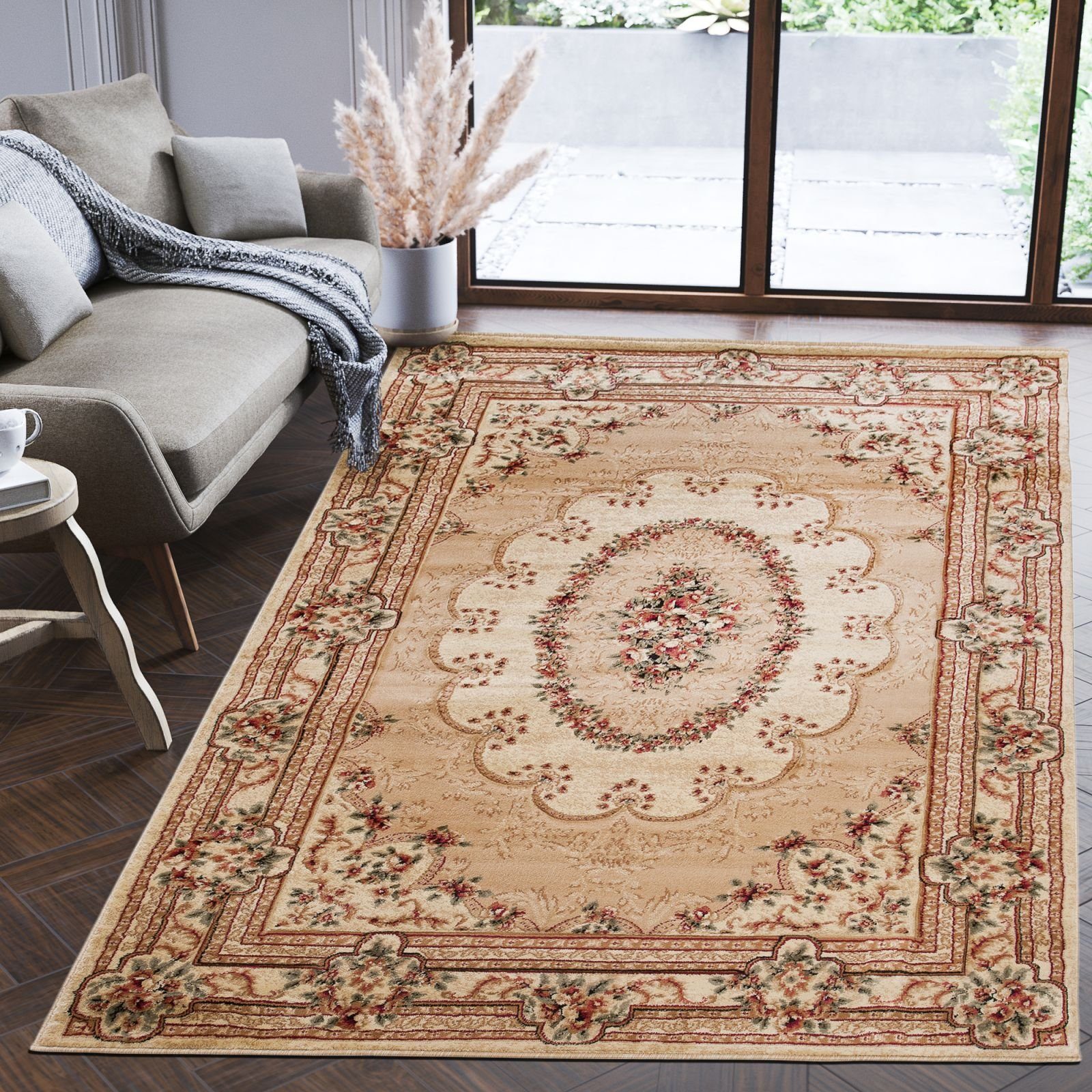 Orientteppich Oriente Teppich - Traditioneller Teppich Orient Beige, Mazovia, 60 x 100 cm, Geeignet für Fußbodenheizung, Pflegeleicht, Wohnzimmerteppich