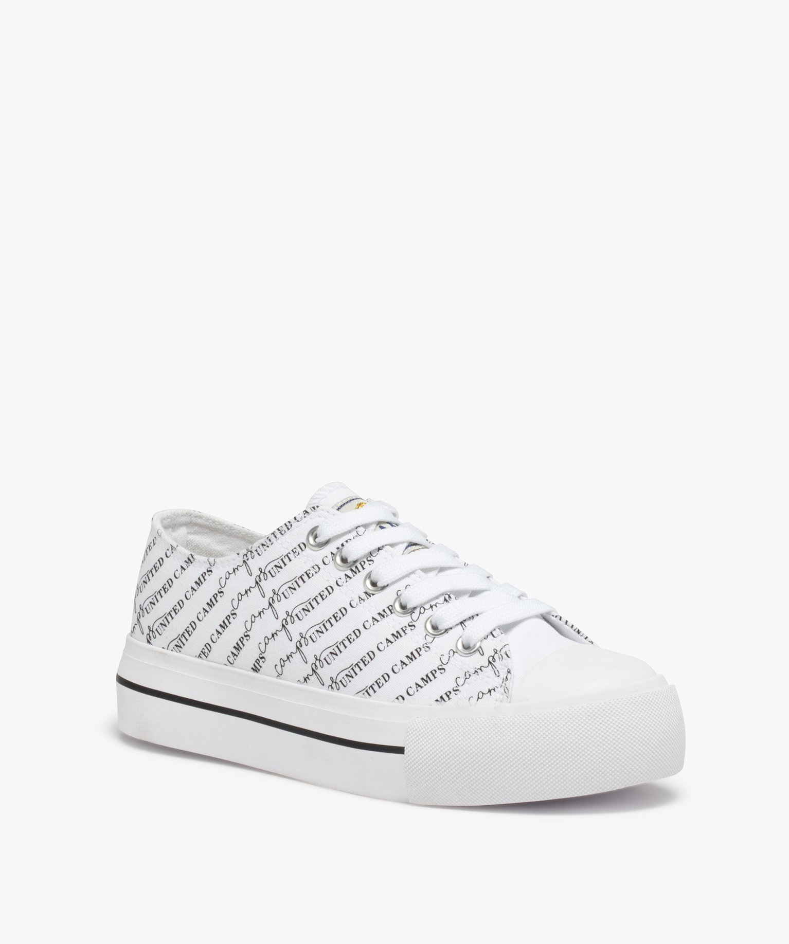 Baskets femme en toile et semelle épaisse– Camps United blanc | GEMO