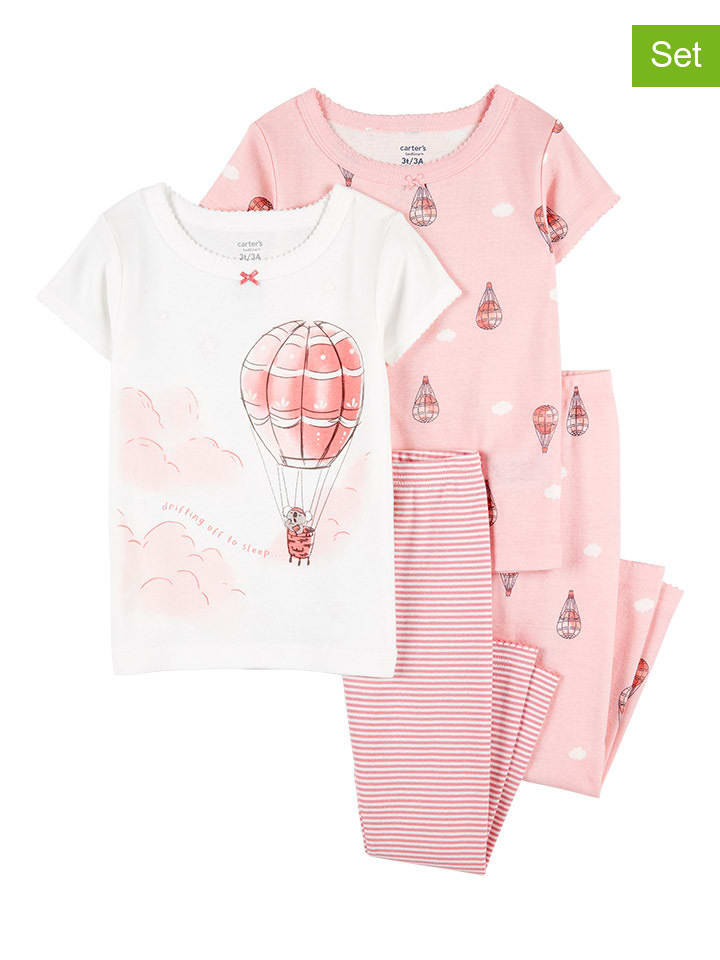 carter's 2er-Set: Pyjamas in Weiß/ Rosa günstig kaufen