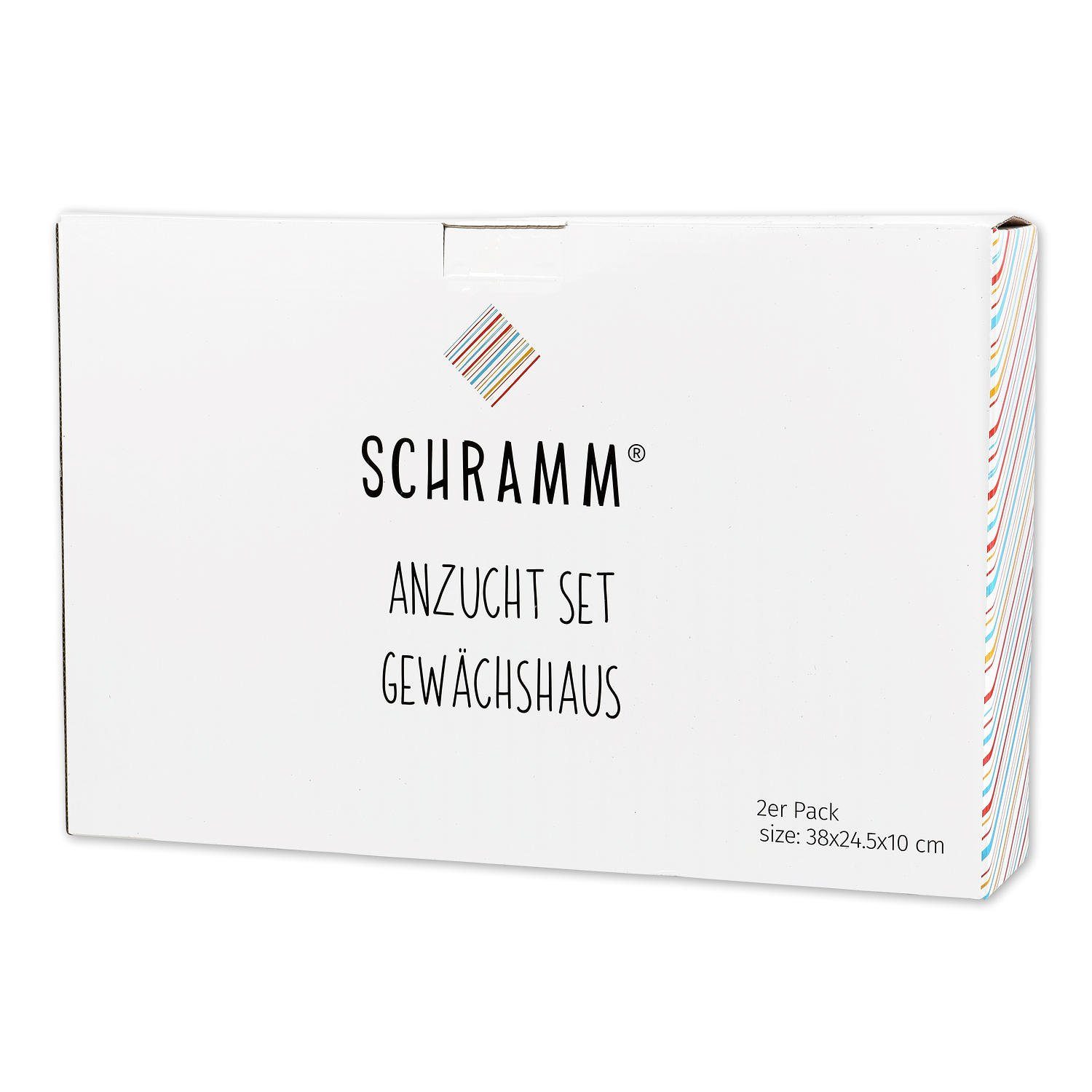Schramm Frühbeet Schramm® 2 Stück Anzucht Set Gewächshaus Anzucht Schale Töpfe Zimmergewächshaus 38,5 x 24 x 7 cm für 48 Anzuchttöpfe Anzuchtset Mini-Gewächshaus schwarz
