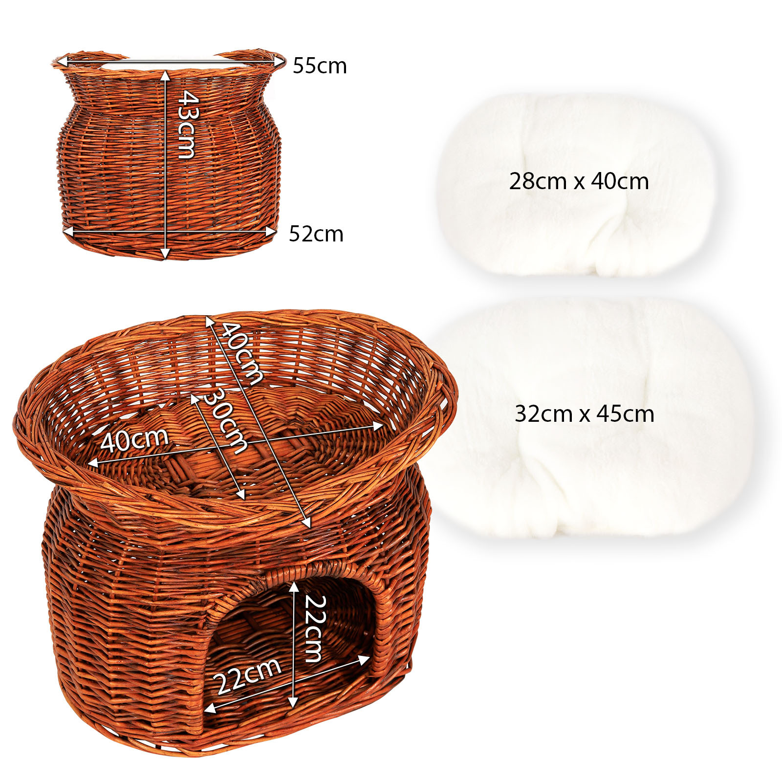 Lionto Katzenbetten & Katzensofas Lionto Weidenkorb für Katze braun