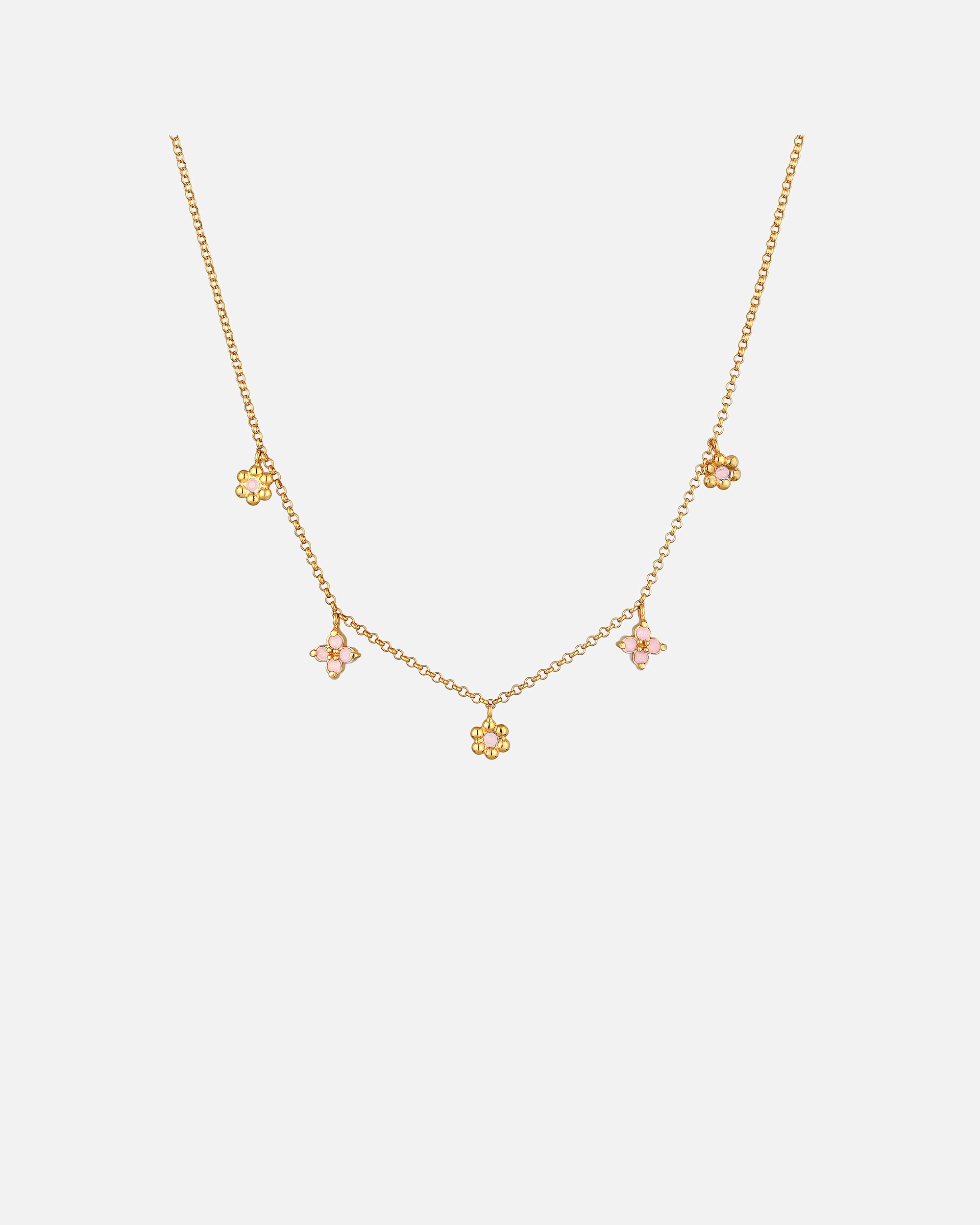 Elli Children's Flower Pendant with Crystals in 925 Sterling Silver