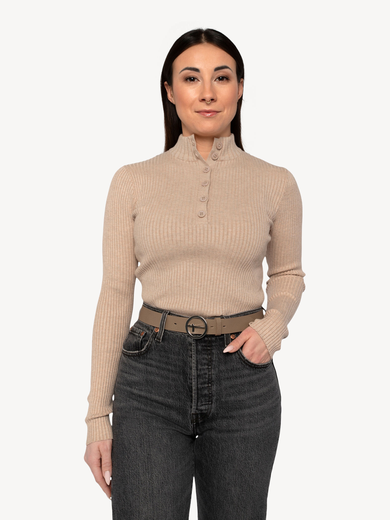 Ceinture en cuir - beige