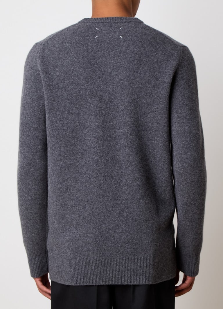 Maison Margiela Fino pleteni vuneni pulover s V-izrezom