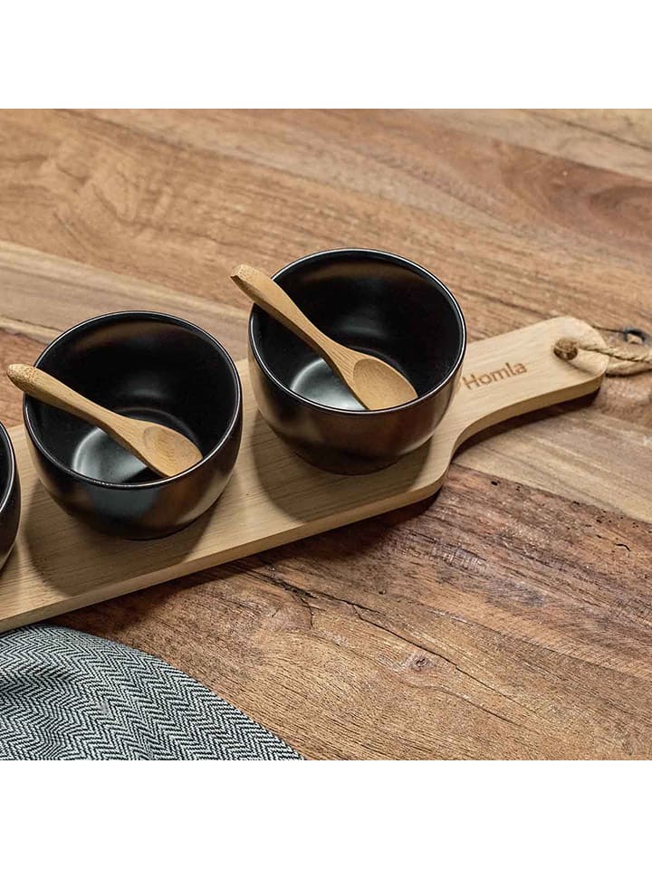 Homla 7tlg. Servierset ''Fincan'' in Schwarz/ Hellbraun - (L)32 x (B)8 cm günstig kaufen onesize