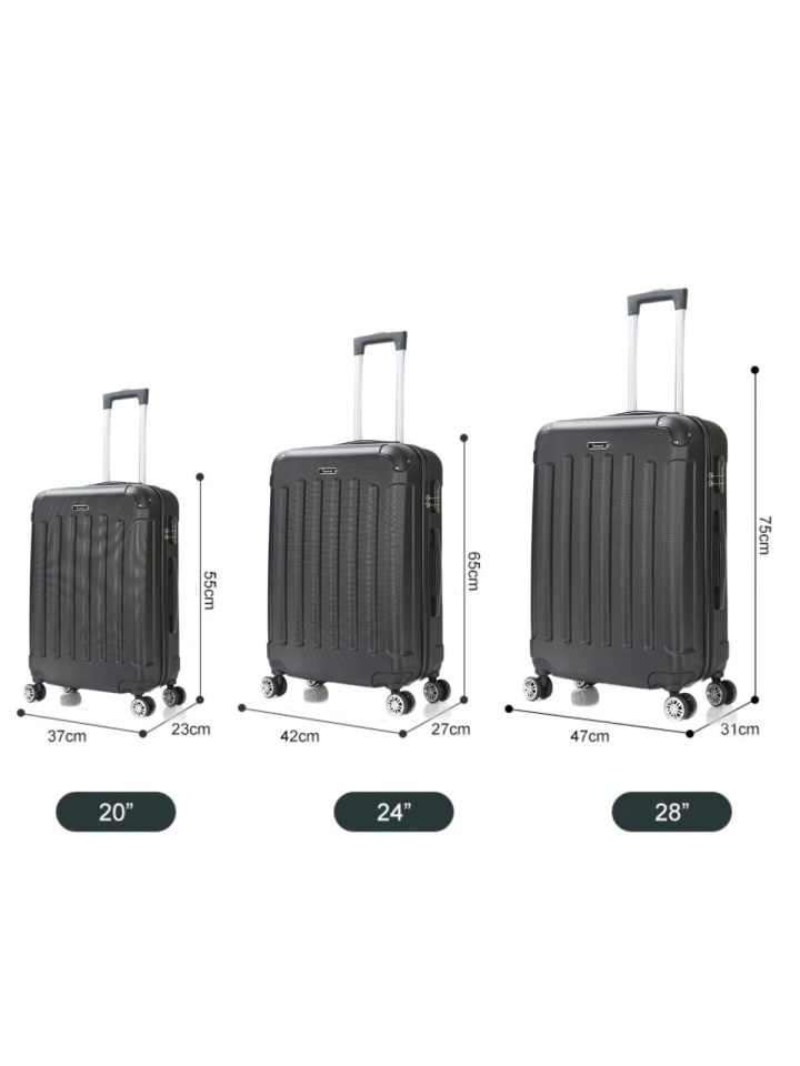 COFI 1453 Reisekoffer Koffer 3 tlg Hartschale Trolley Set in Schwarz günstig kaufen onesize