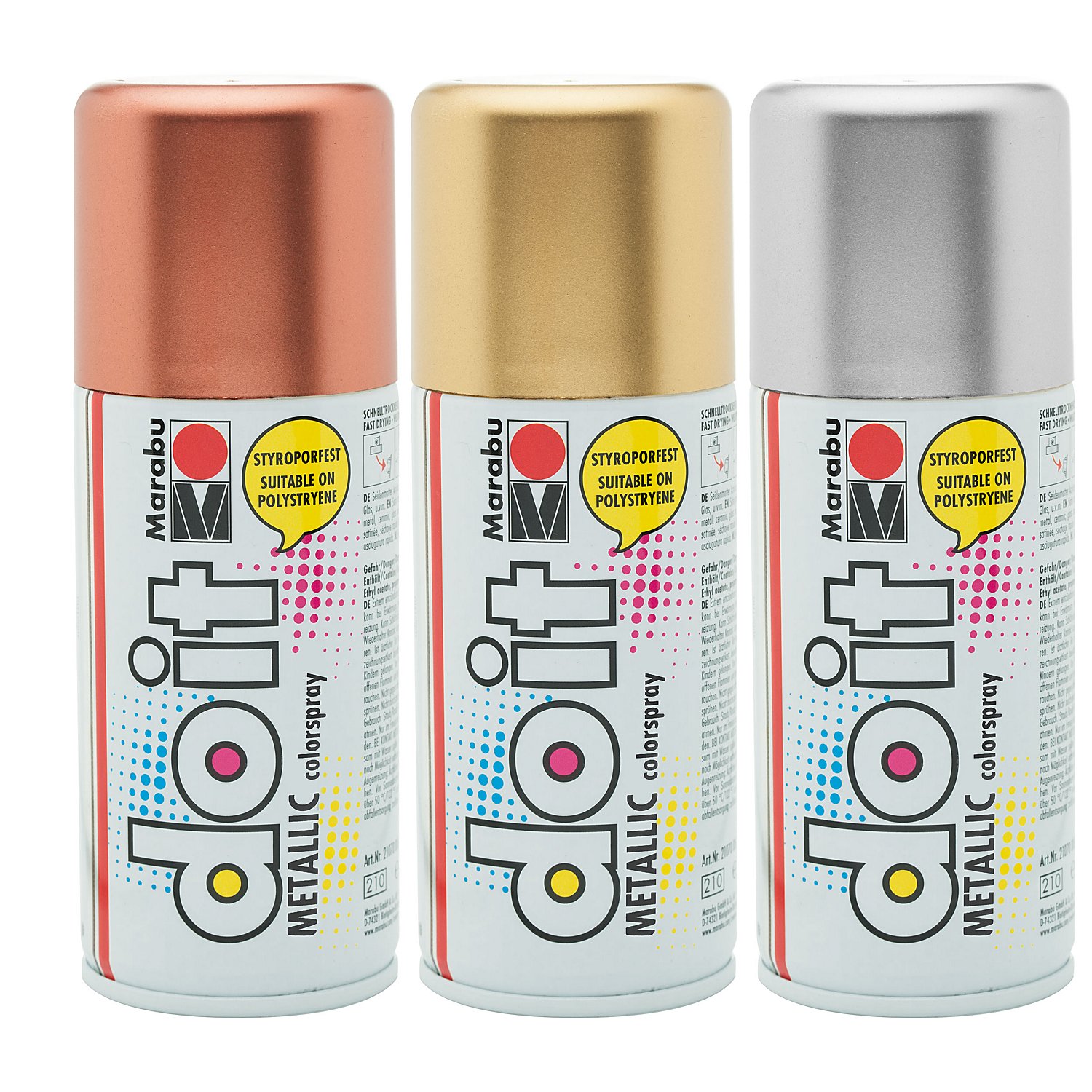 Marabu Do It Colorspray in verschiedenen Metallic-Farbtönen, 150 ml