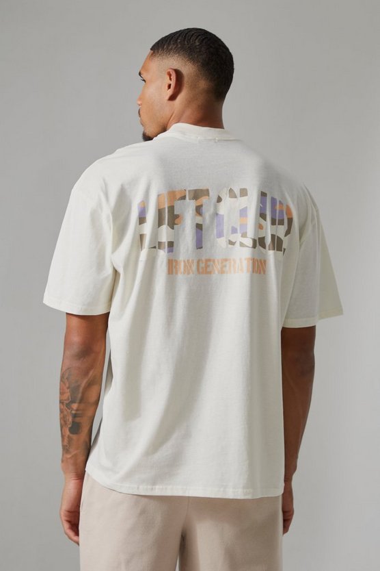 Tall Oversize Camouflage T-Shirt mit Active Print