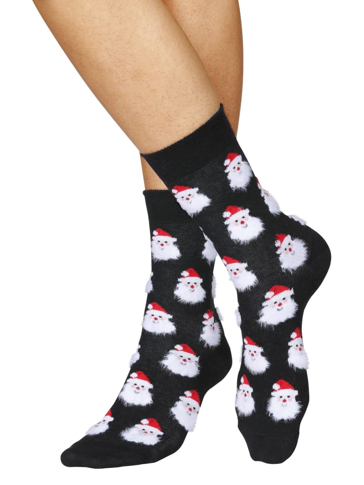 H.I.S Socken in 3x schwarz-rot-gemustert günstig kaufen 35-38