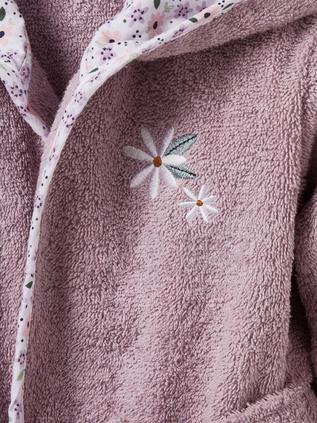 Vertbaudet Mädchen Baby Bademantel BLUMENZAUBER, personalisierbar Oeko-Tex - violett