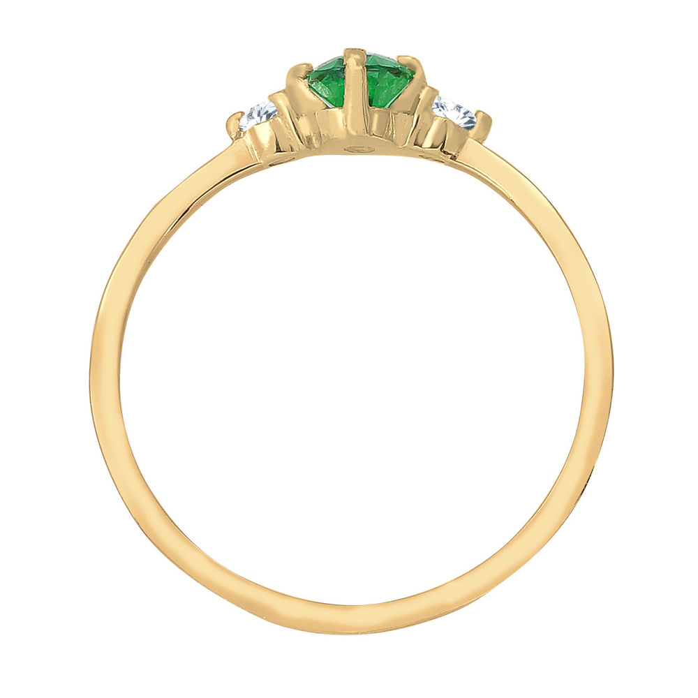 Elli Elli Bague Femmes Bande Élégant avec Cristaux de Zirconium Vert en Argent Sterlin Bague