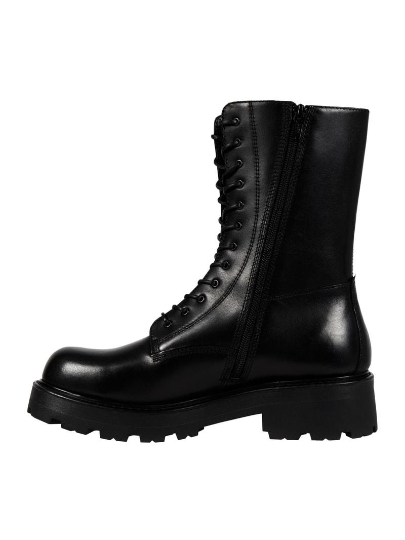 Boots aus Leder in schwarz