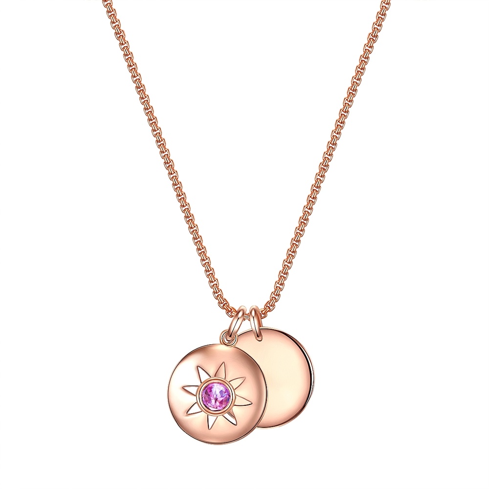 Glanzstücke München Collier en argent Soleil Argent sterling Oxyde de zirconium (CZ) en Or rose collier