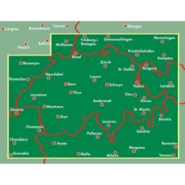 Schweiz 1 : 400 000 - Straßenkarte