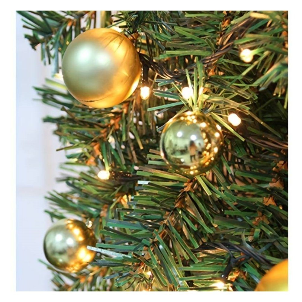 AROMUJOY Christbaumschmuck Weihnachtsdekoration, leuchtende Rattan-Girlande, 2,7 m, Ornamente