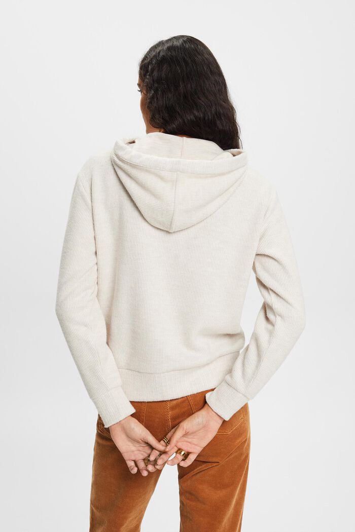 Hoodie aus weich aufgerautem Rippstrick