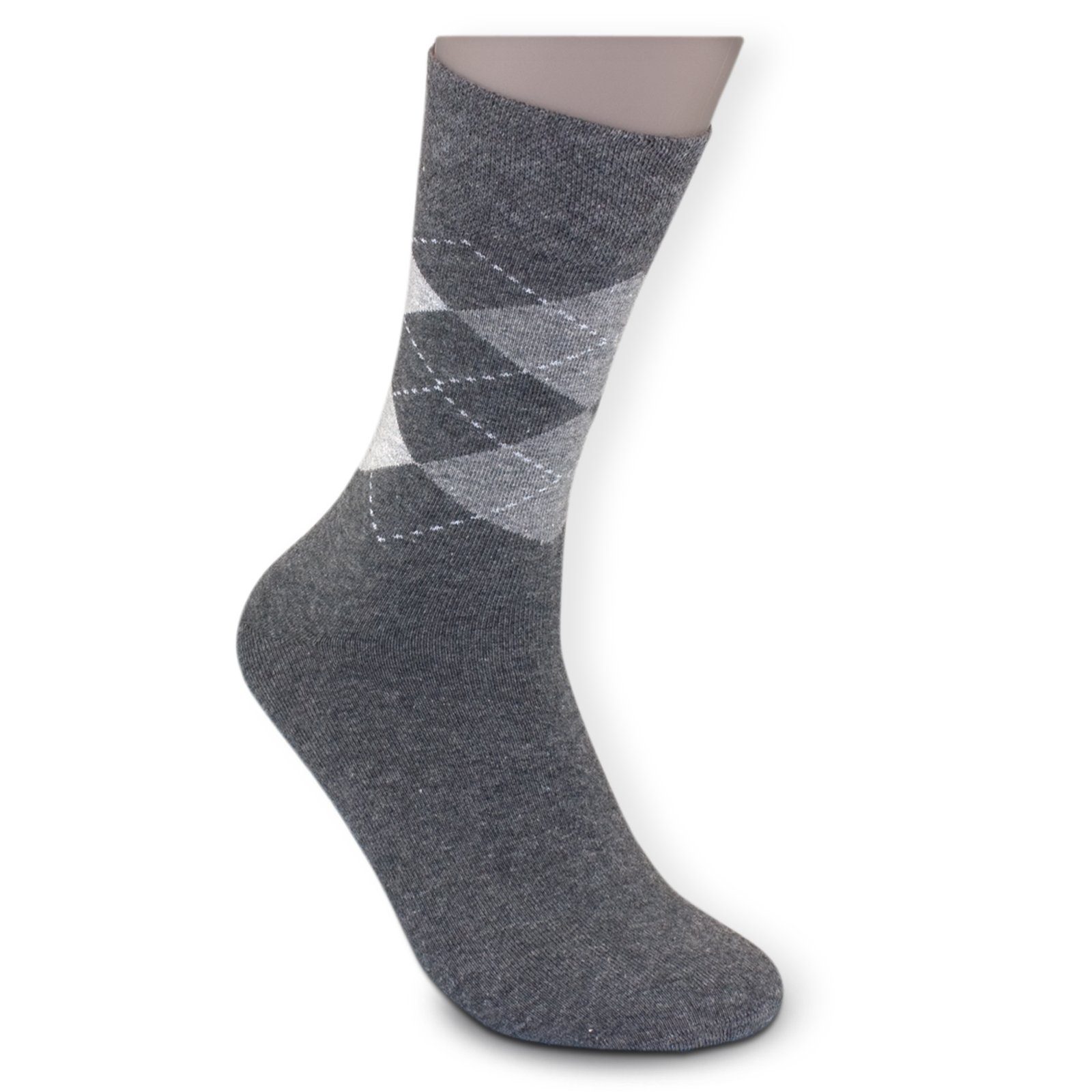Die Sockenbude Freizeitsocken JACQUARD (Bund, 5-Paar, schwarz grau blau) mit Komfortbund ohne Gummi