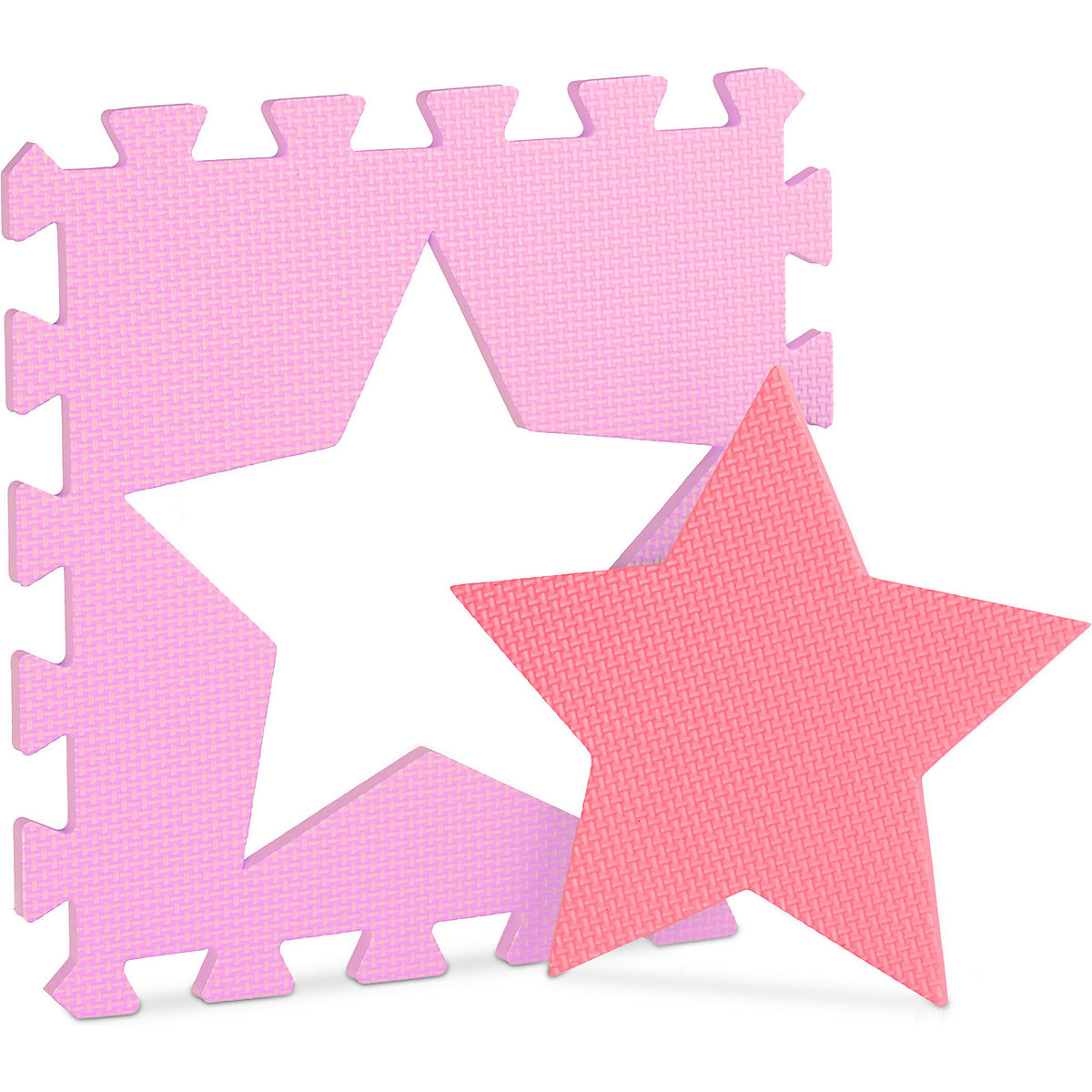 9 x Puzzlematte Sterne rosa-pink