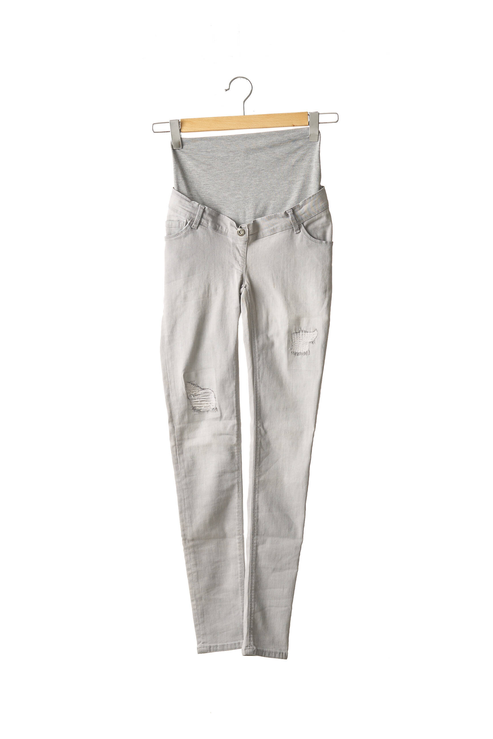 Love2wait Jeans Maternite Femme couleur gris