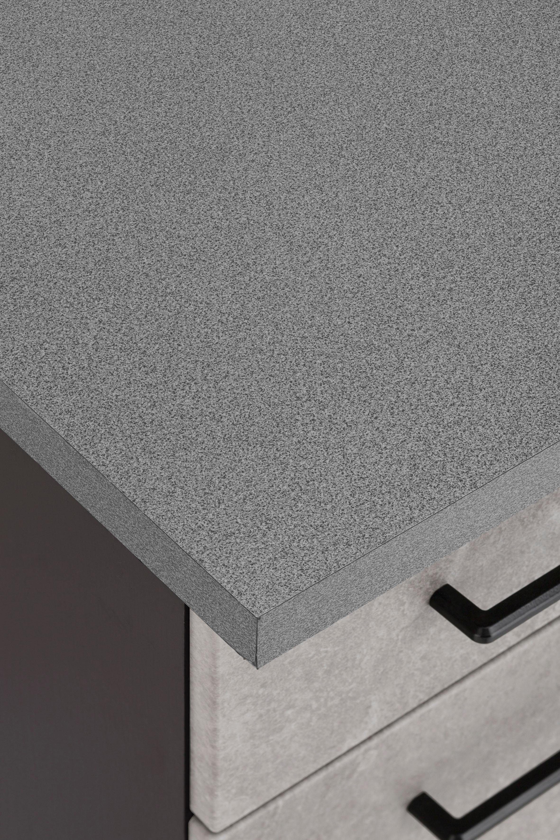 HELD MÖBEL Küchenzeile Tulsa, mit E-Geräten, Breite 380 cm, schwarze Metallgriffe, MDF Fronten