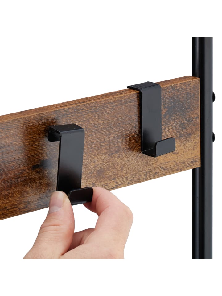 relaxdays Handtuchleiter in Schwarz/ Braun - (B)44 x (H)160,5 cm günstig kaufen onesize