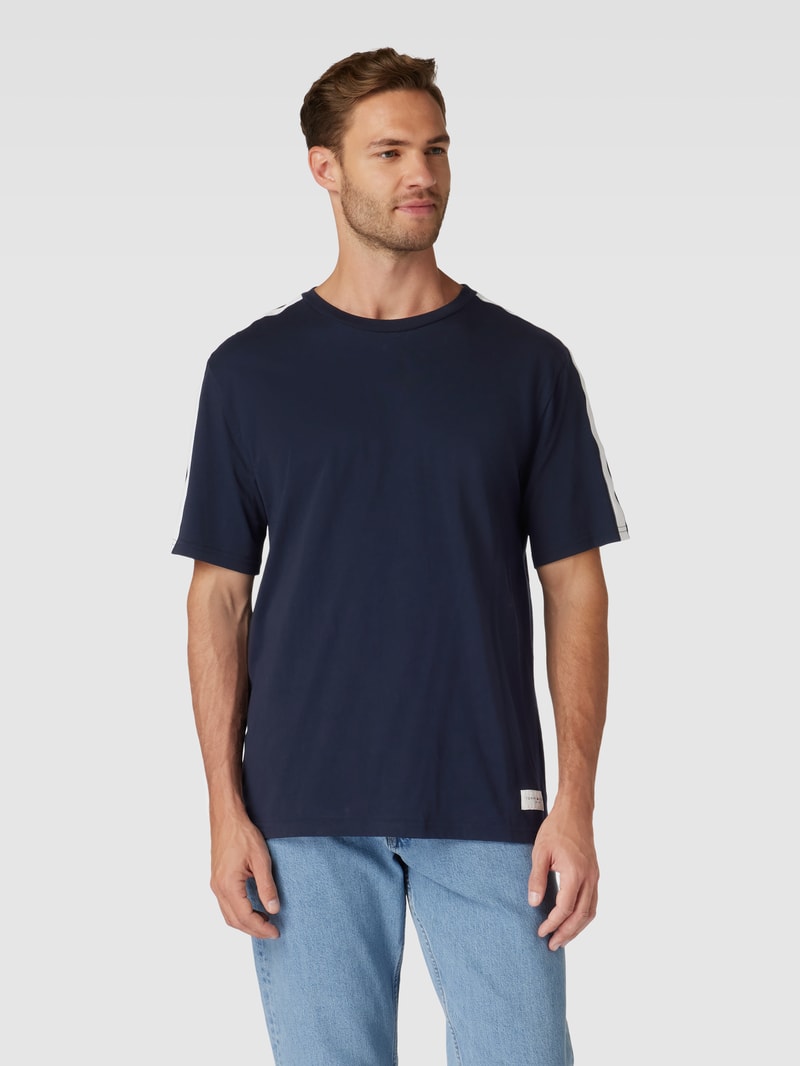 T-Shirt mit Rundhalsausschnitt in marineblau