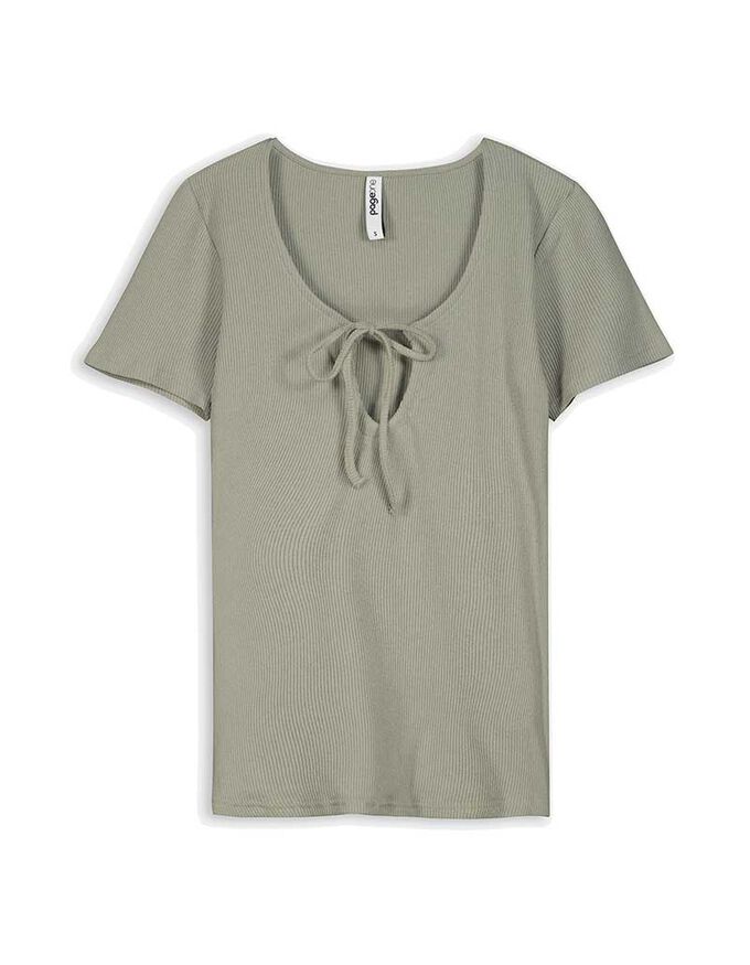 T-Shirt - Schlüsselloch-Ausschnitt