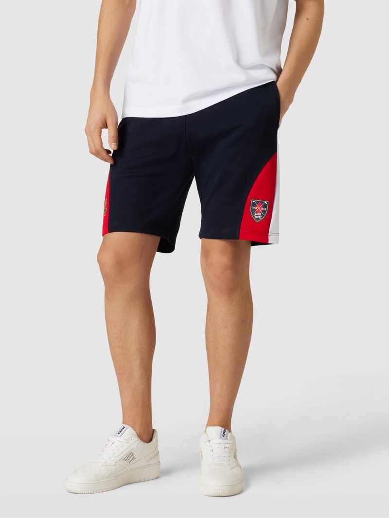 Shorts mit Motiv-Print in marineblau