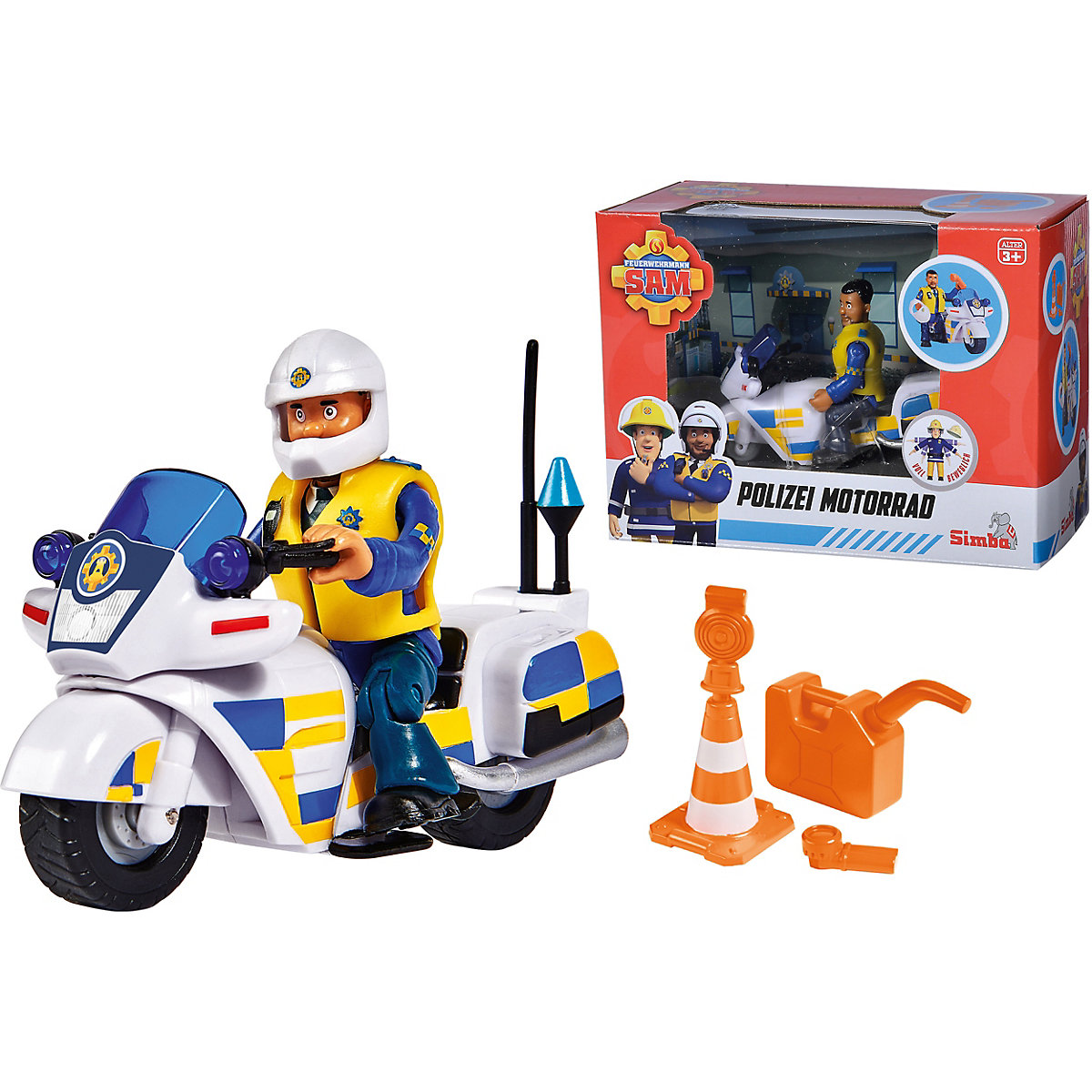 Feuerwehrmann Sam Polizei Motorrad mit Figur