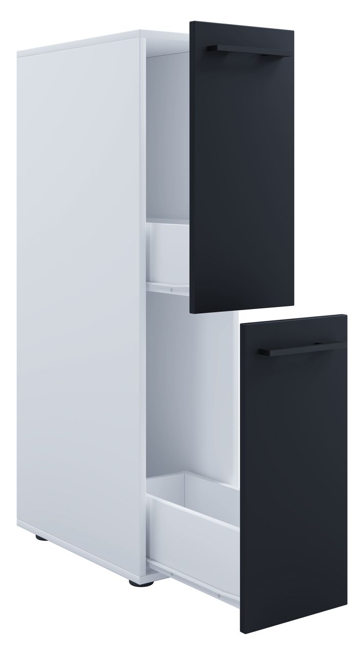 VCM Badmöbel Nischenschrank Raumteiler Badschrank Midischrank Schublade Sadilo L Weiß/Anthrazit