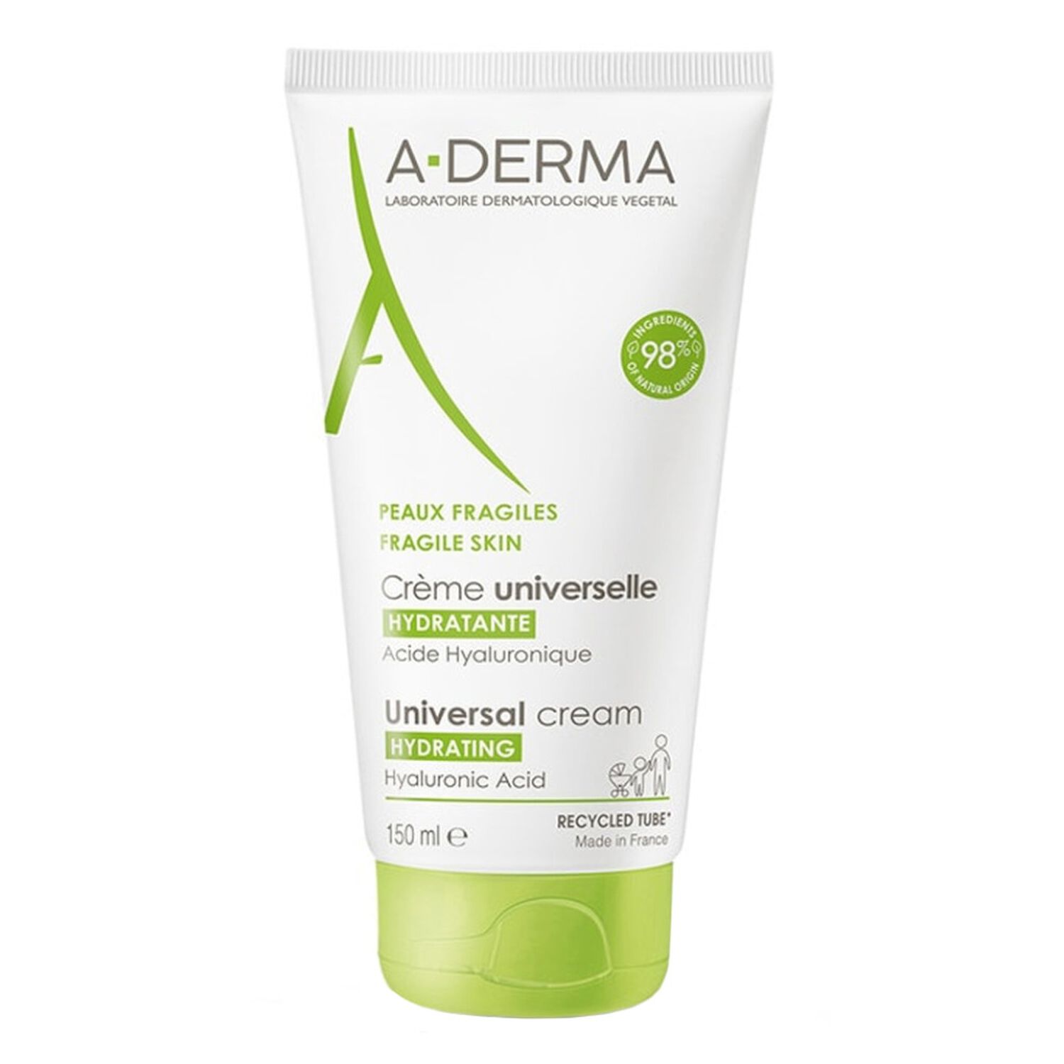 a-derma Crème Universelle Hydratante à l'Acide Hyaluronique 150 ml