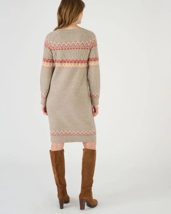 Robe-pull en maille jacquard Thermolactyl recyclée